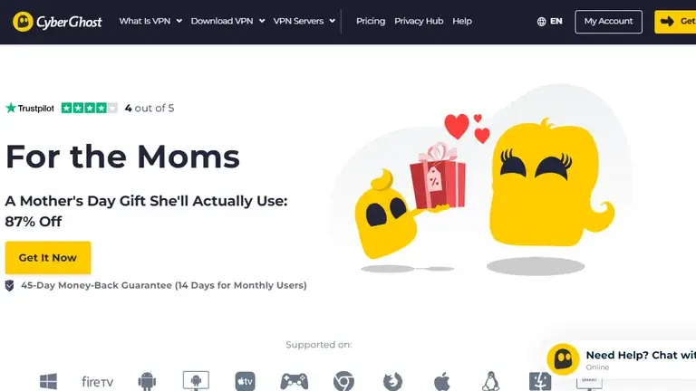 cyberghost vpn homepage