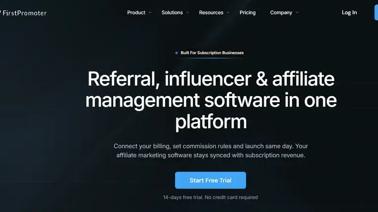 FirstPromoter homepage screenshot