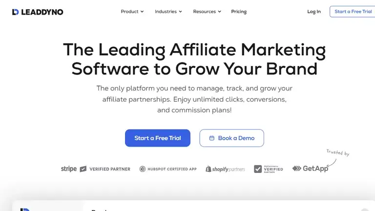 LeadDyno homepage screenshot