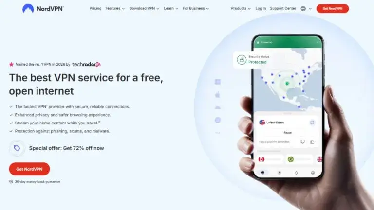 nordvpn homepage