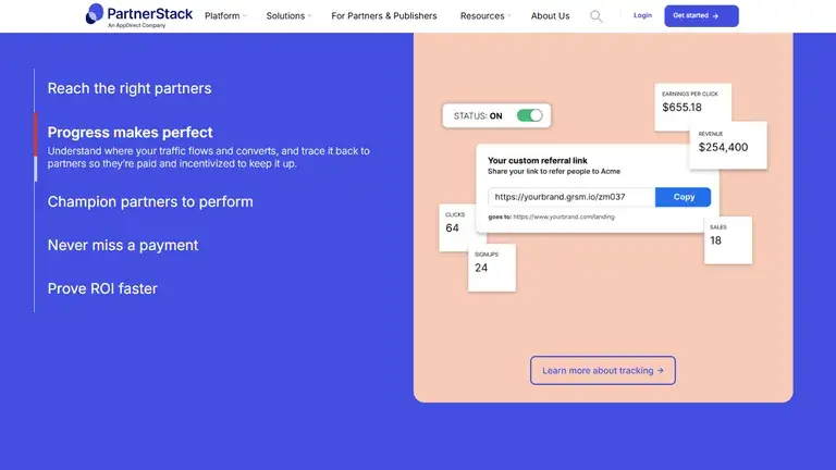 PartnerStack homepage screenshot