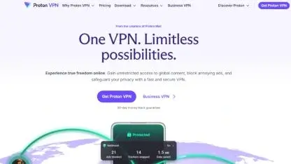 Proton VPN homepage screenshot