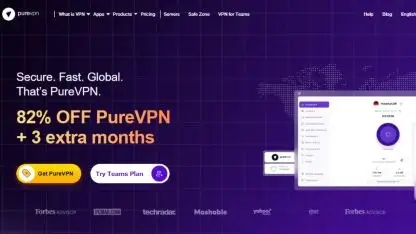 PureVPN homepage screenshot