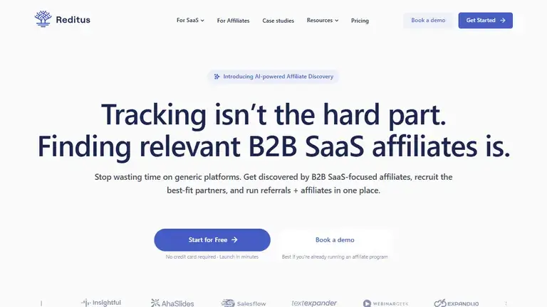 Reditus homepage screenshot