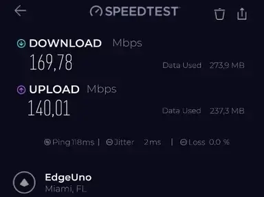 Test PIA protocol comparison WireGuard speed test screenshot