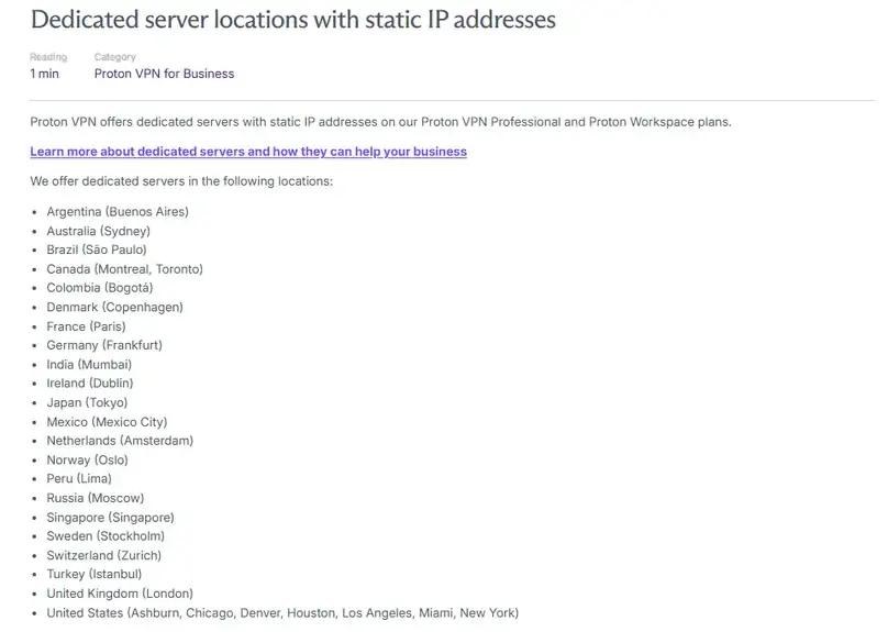 Proton vpn screenshot dedicated ip countries locations