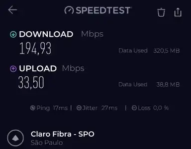 Turbo VPN São Paulo speed test result one