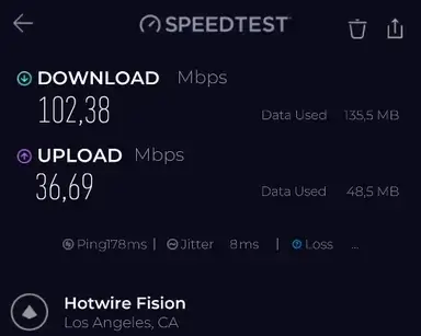 Turbo VPN Automatic protocol speed test result two