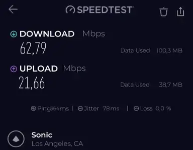 Turbo VPN OpenVPN speed test result one