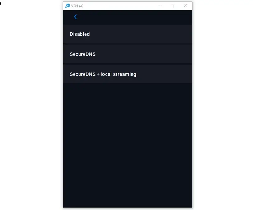 VPN.ac SecureDNS and local streaming DNS settings
